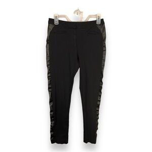 SIZE 6 THALIAN VINTAGE BLACK STRETCH FAUX LEATHER ACCENT PUBK GOTH